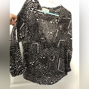 Philosophy half buttoned long sleeve blouse